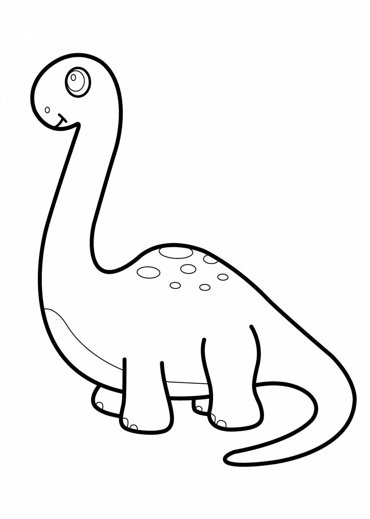 Joyful brontosaurus coloring book