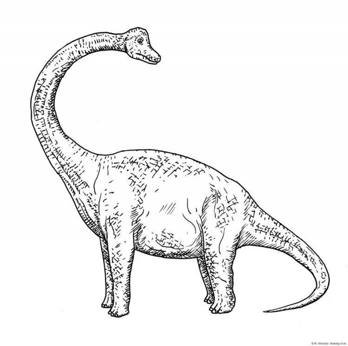 Сказочная раскраска бронтозавр