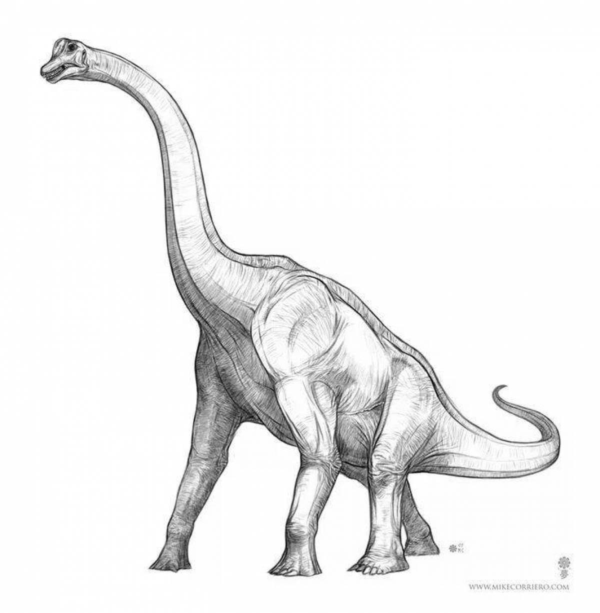 Big brontosaurus coloring page