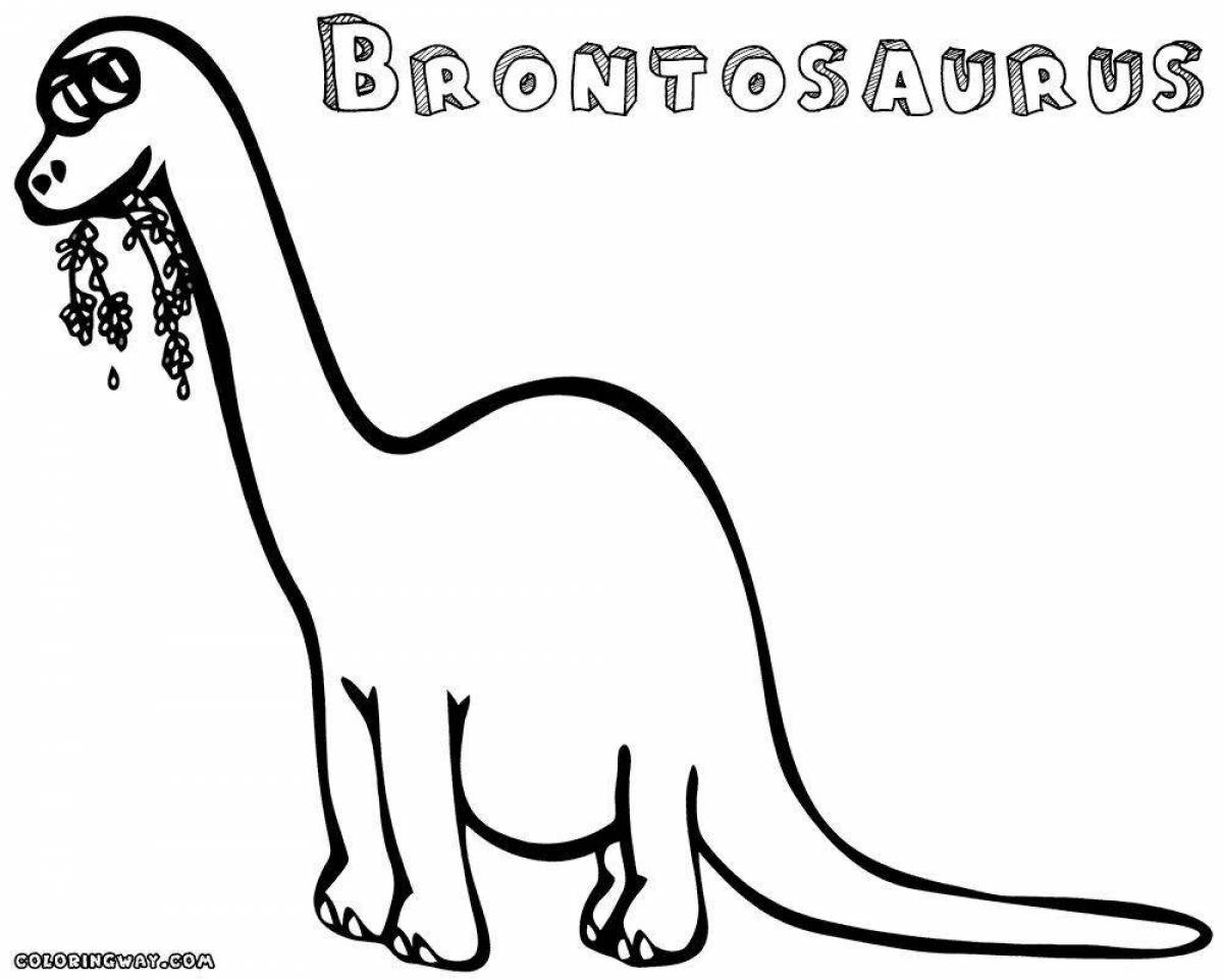 Jovial brontosaurus coloring page