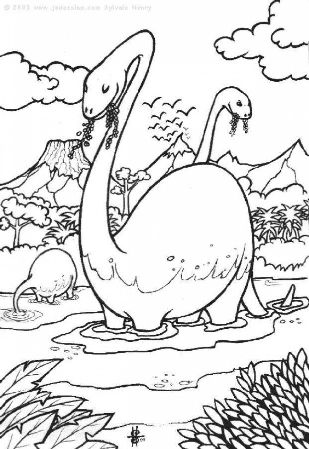 Королевская раскраска бронтозавр