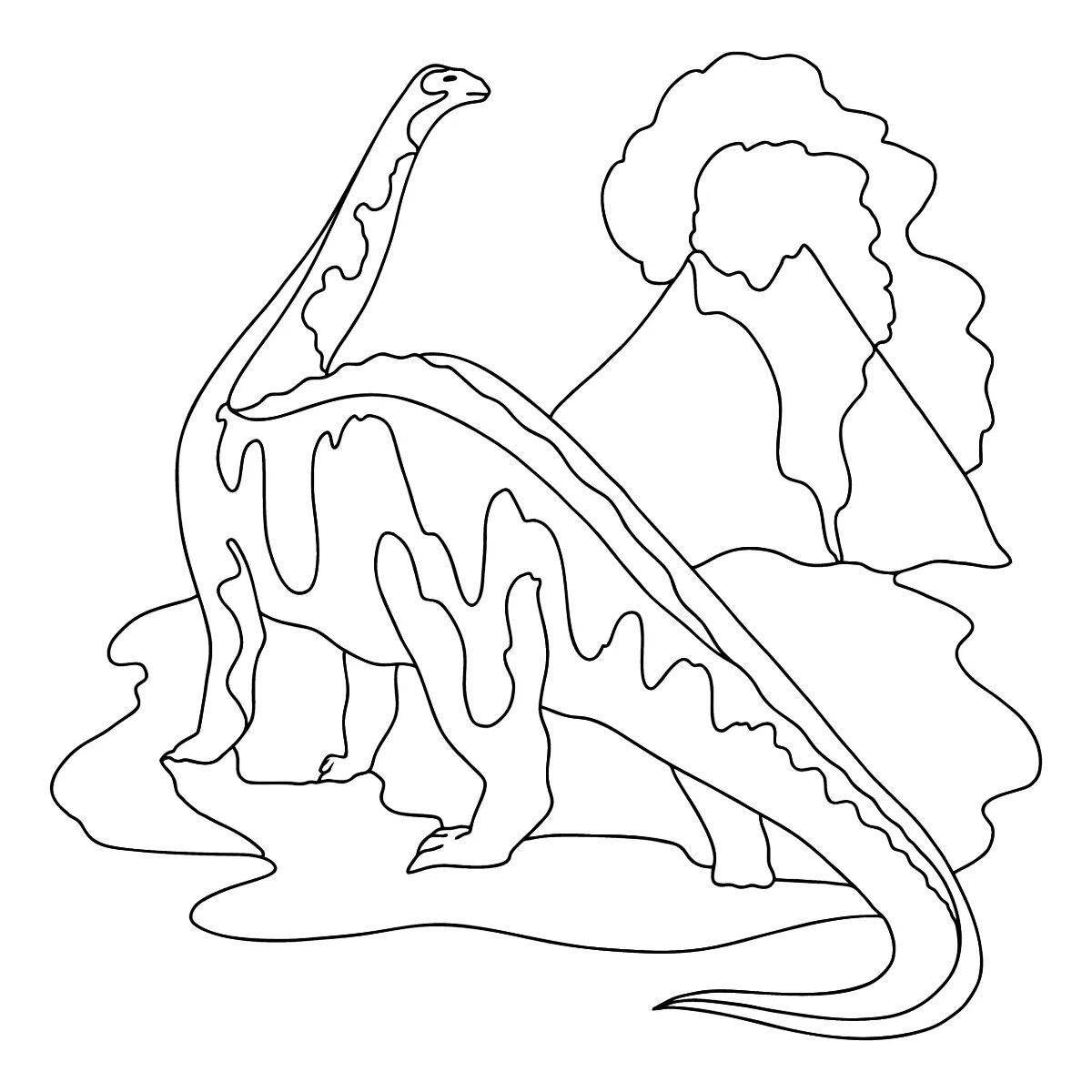 Грандиозная раскраска бронтозавр