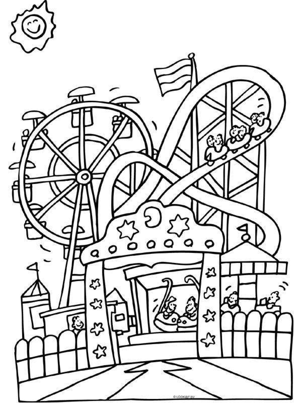 Funny park coloring pages for kids
