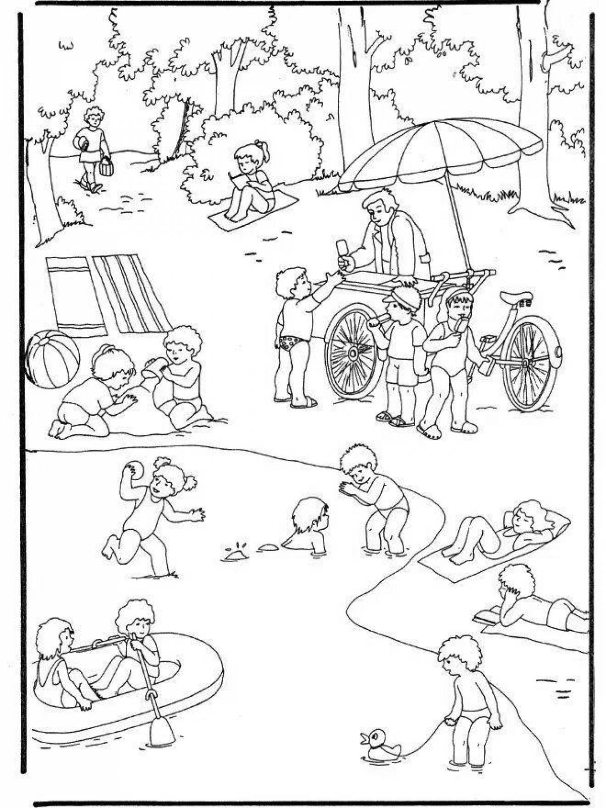 Exciting park coloring pages for kids