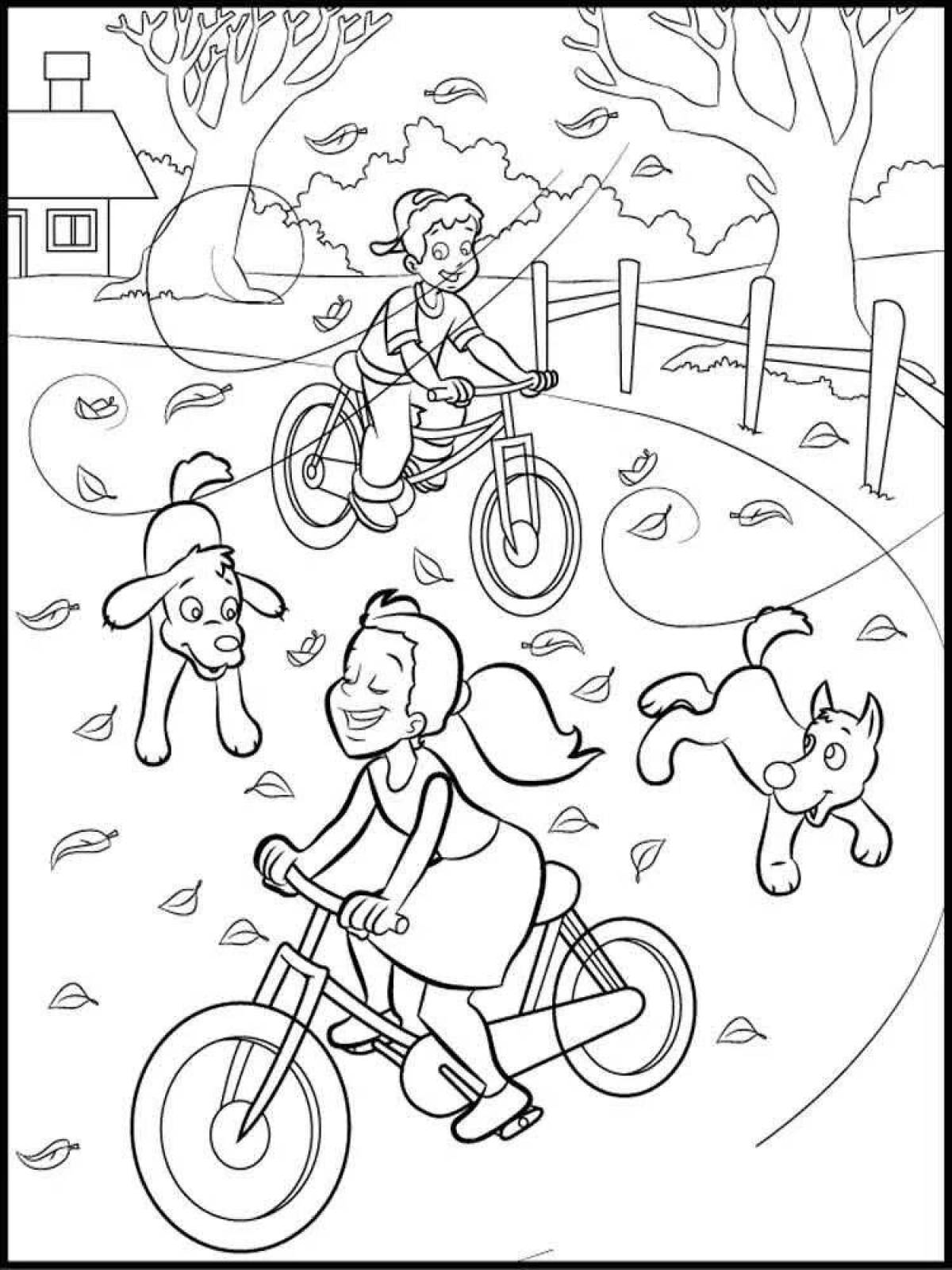 Coloring book shining park for kids