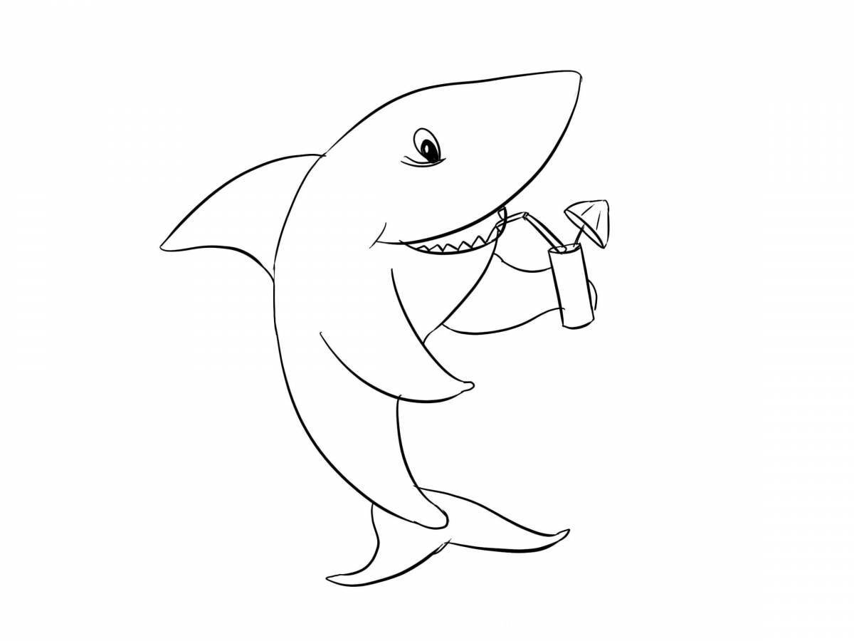Turururu shark coloring page