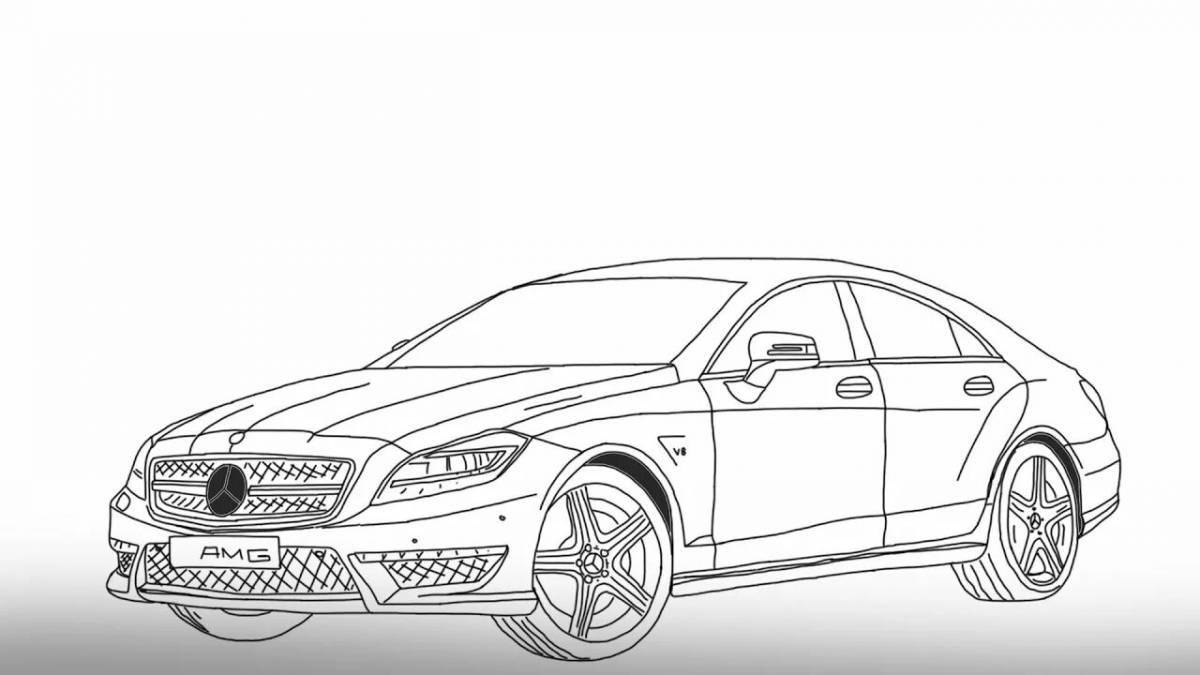 Vibrant mercedes shark coloring page