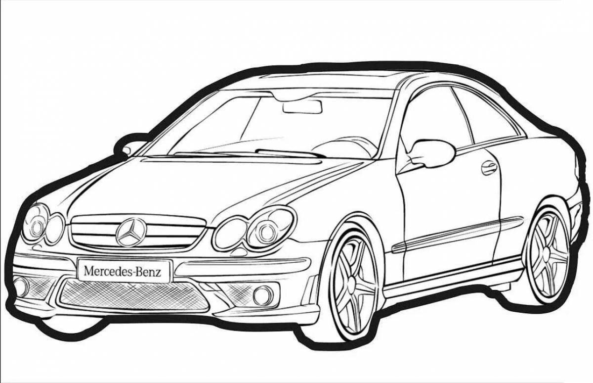Exquisite mercedes shark coloring page