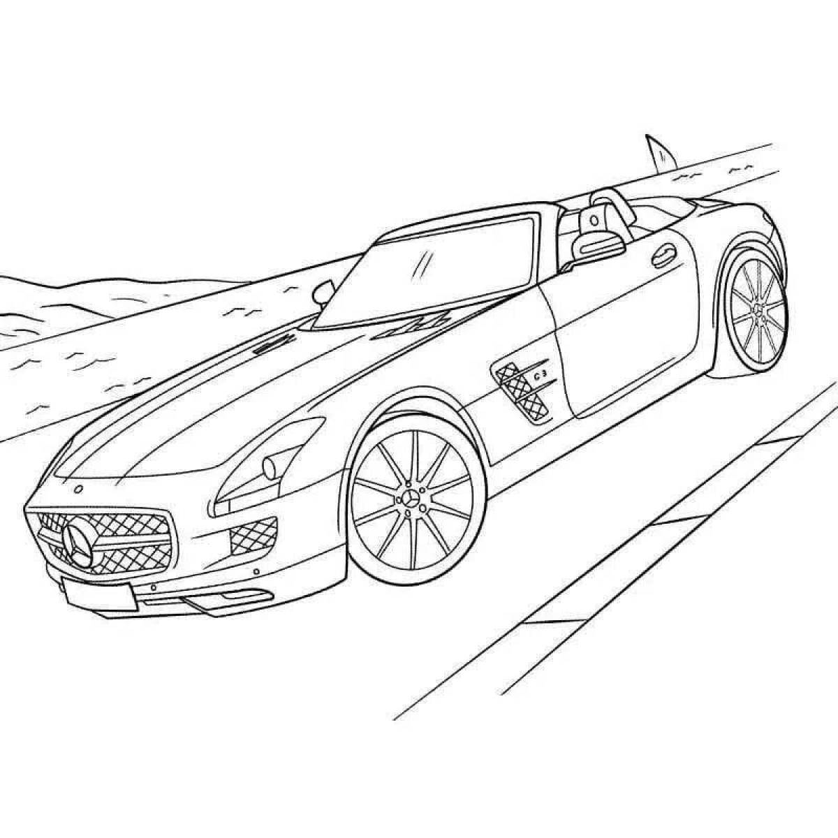Coloring page dazzling mercedes shark