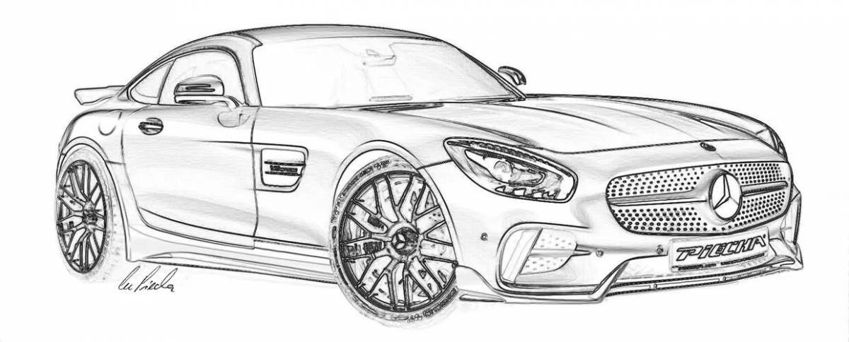 Amazing mercedes shark coloring page