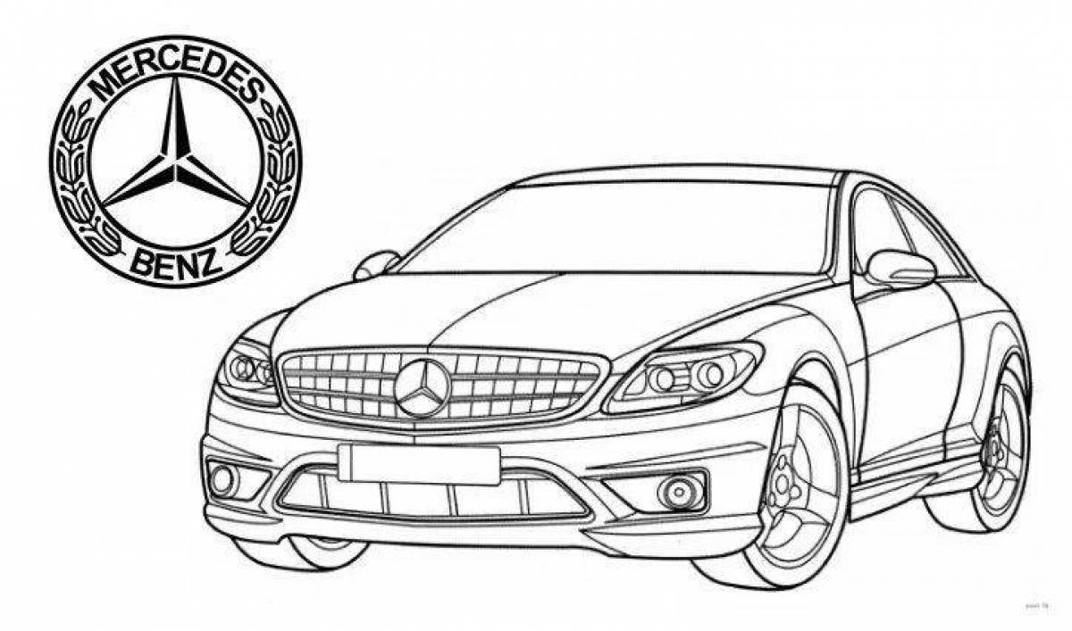 Outstanding mercedes shark coloring page