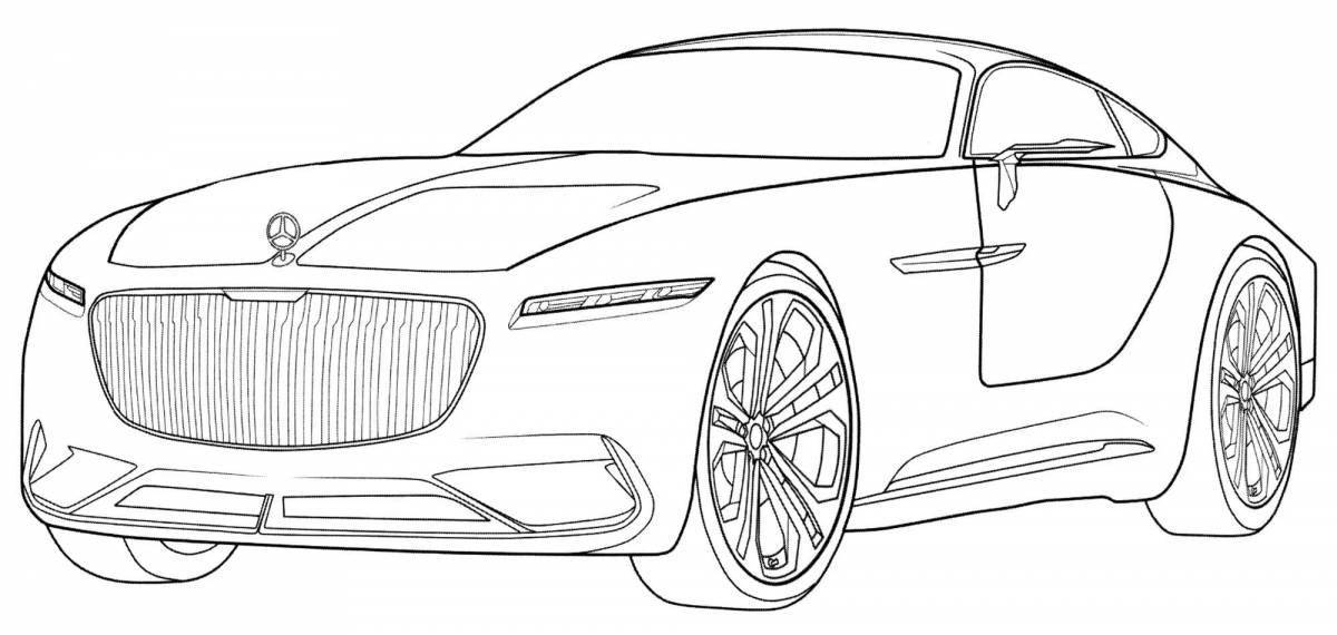 Extraordinary mercedes shark coloring page