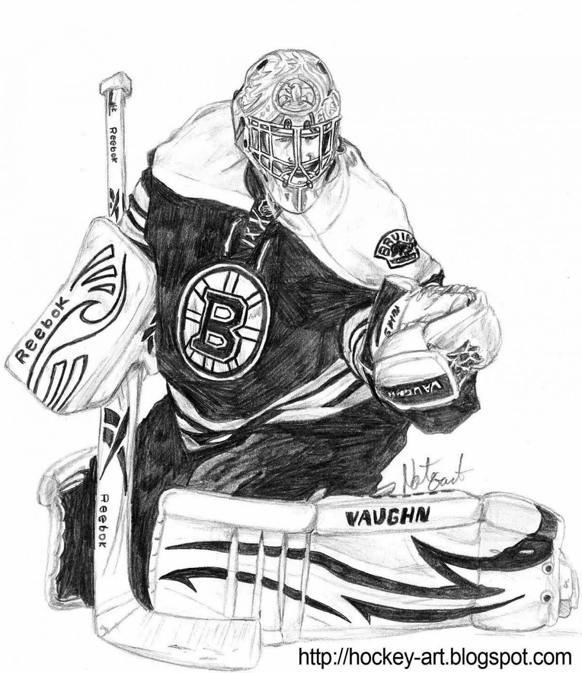 Hockey Goalie Fun Coloring Page