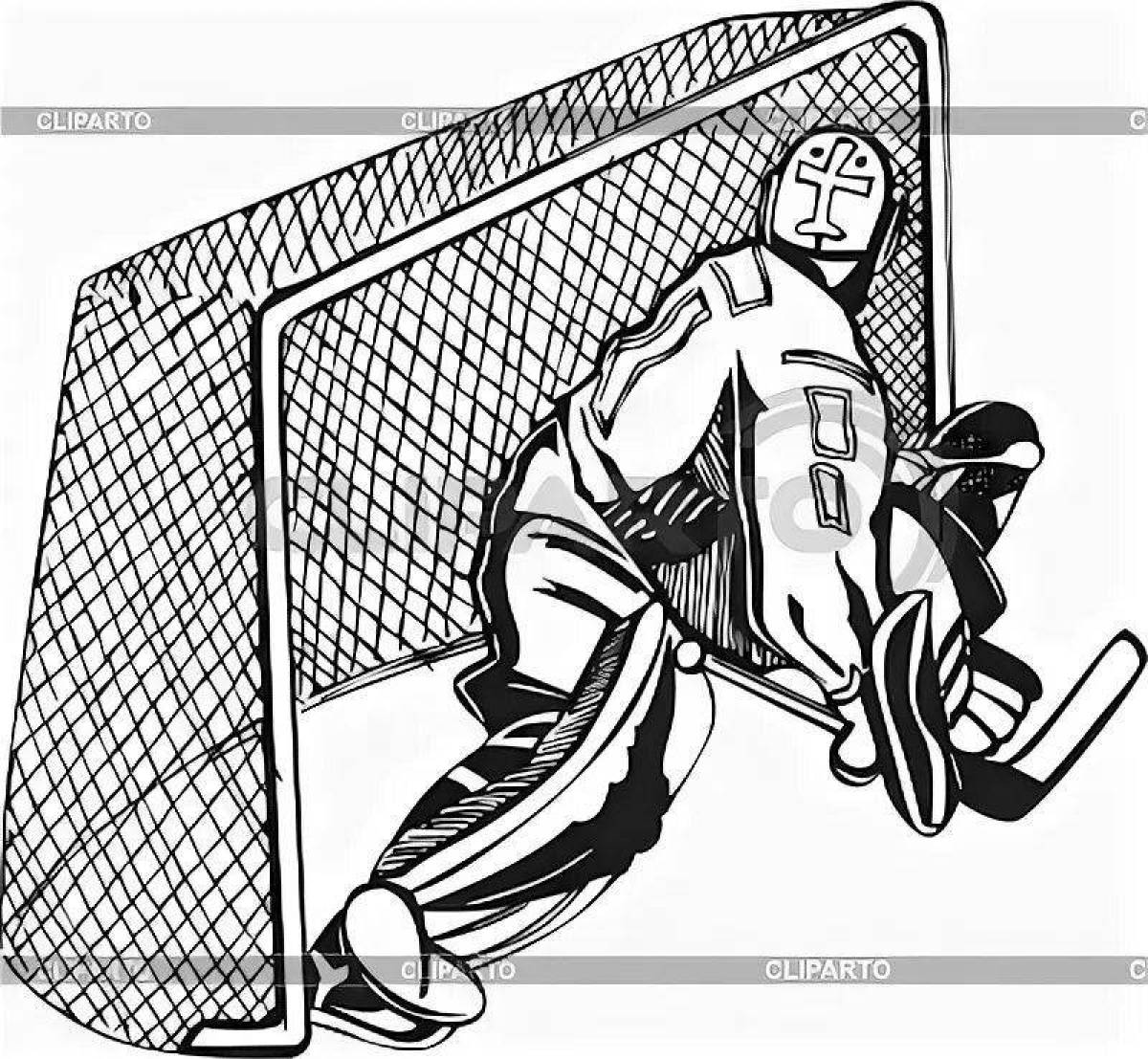 Attractive hockey goalie coloring page