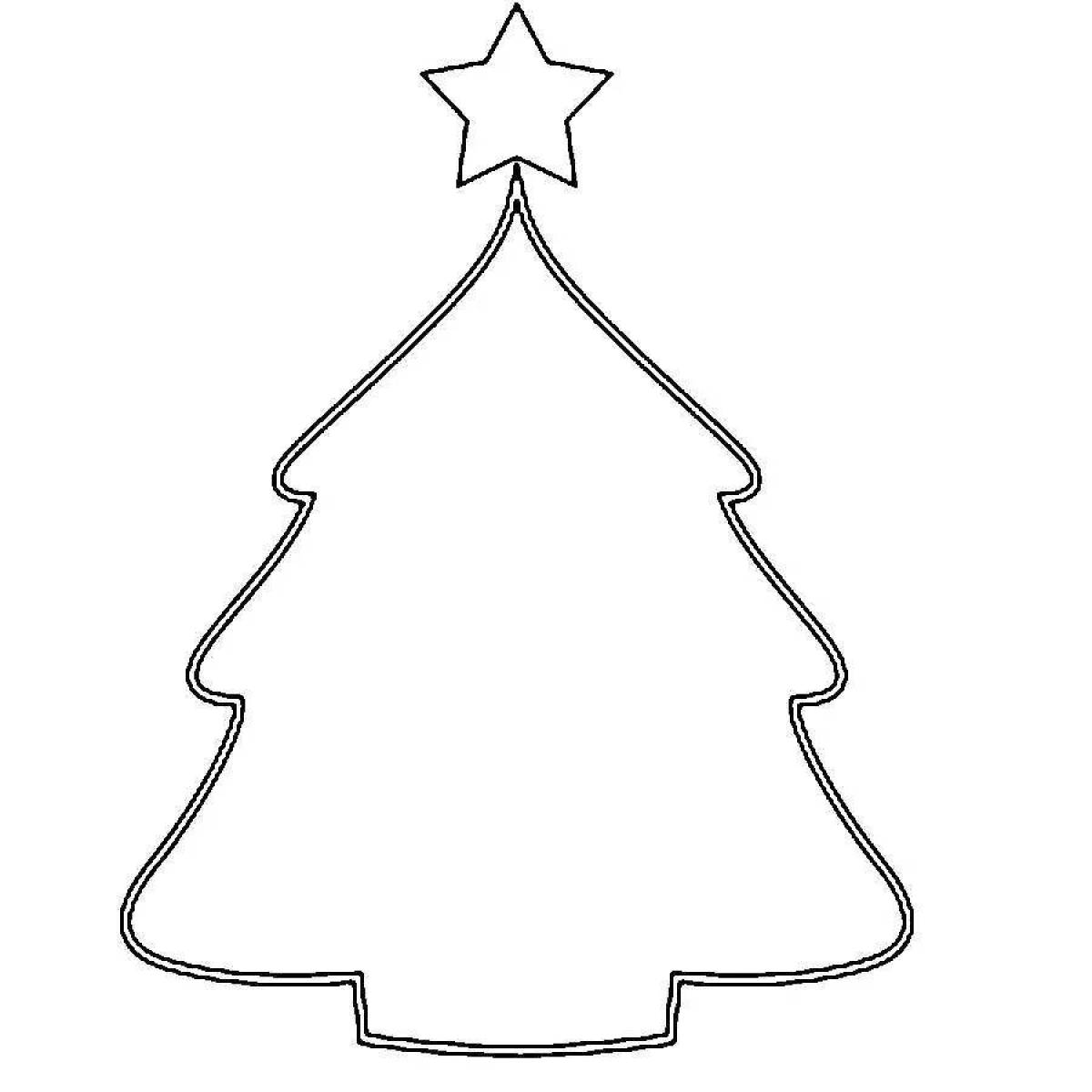Christmas tree holiday coloring template