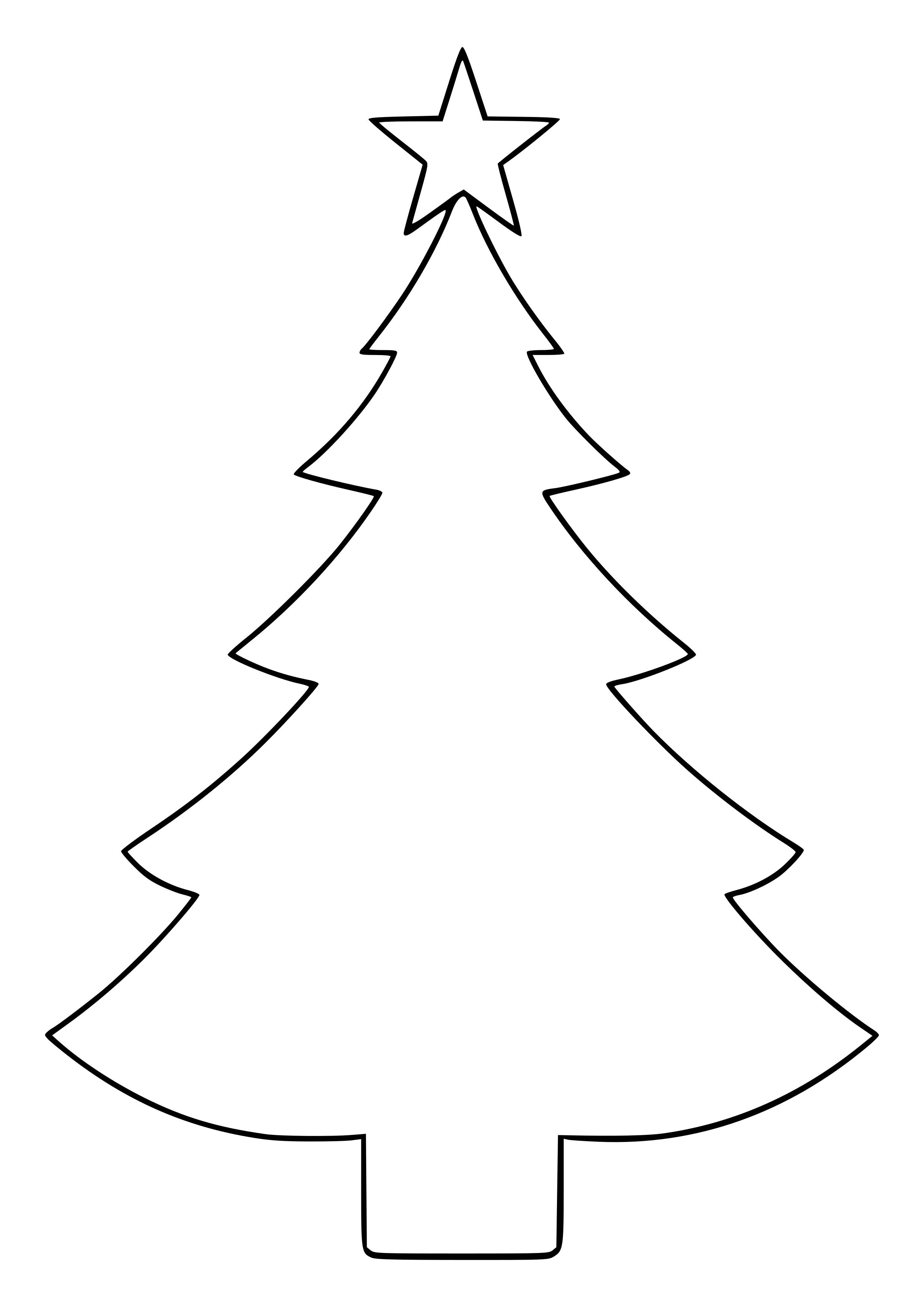 Великолепный шаблон раскраски рождественской елки