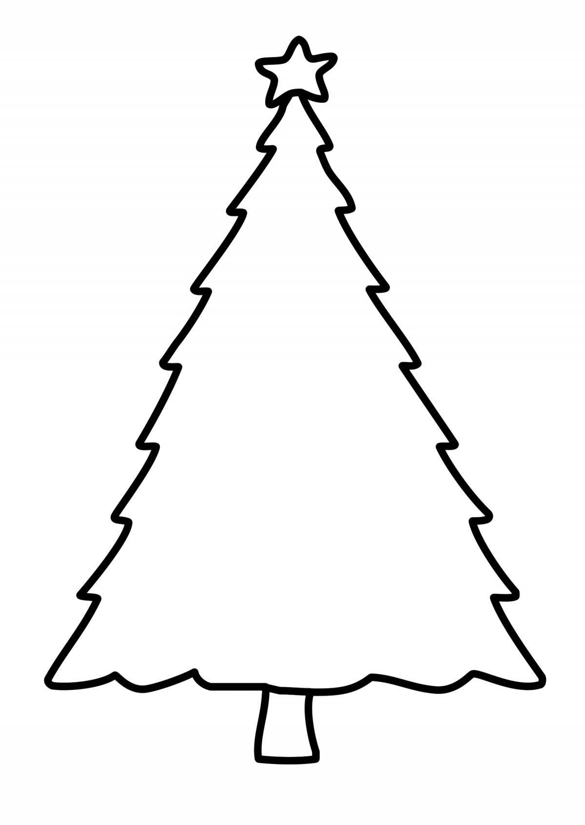 Christmas tree template radiant coloring page