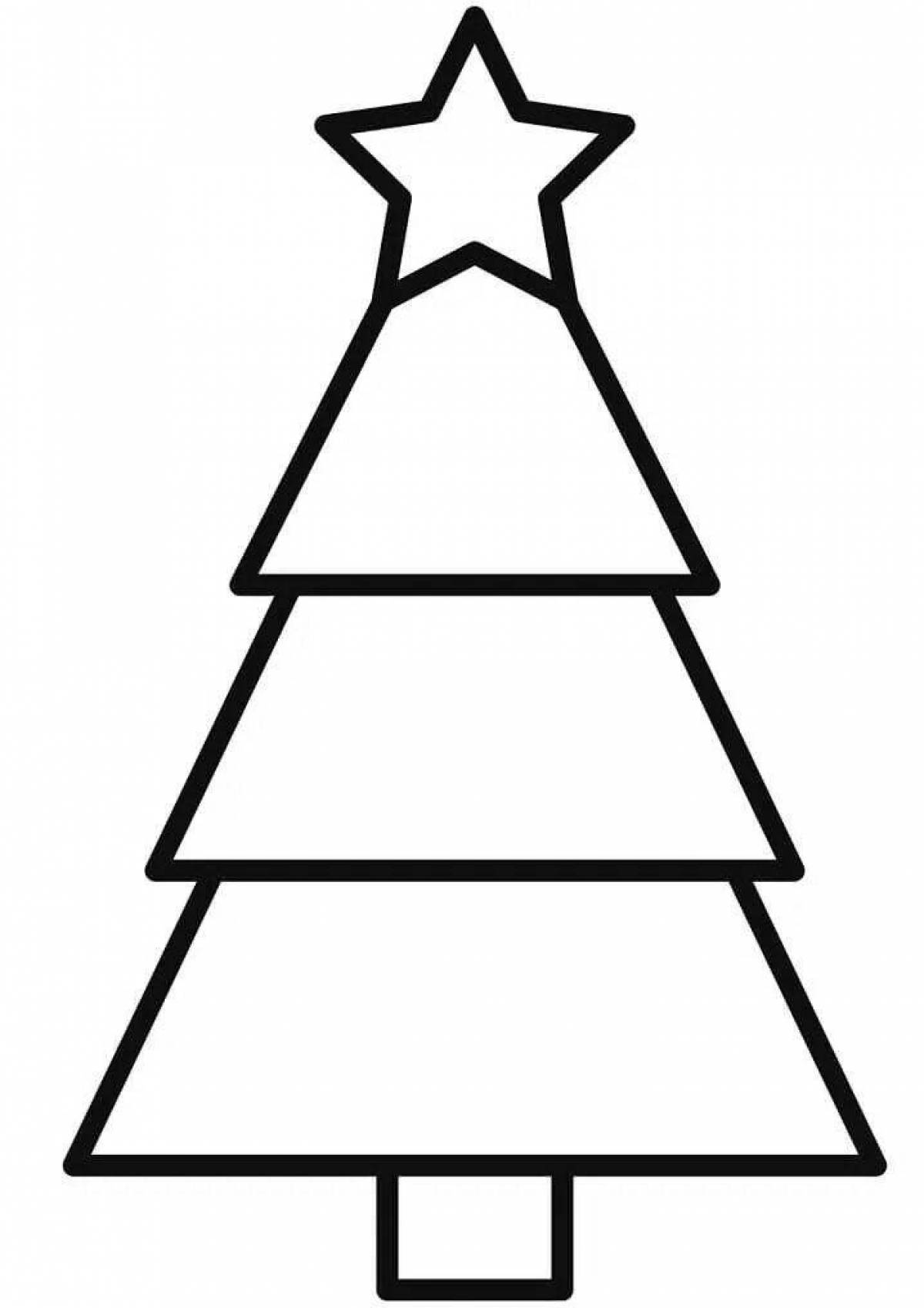 Adorable coloring Christmas tree template