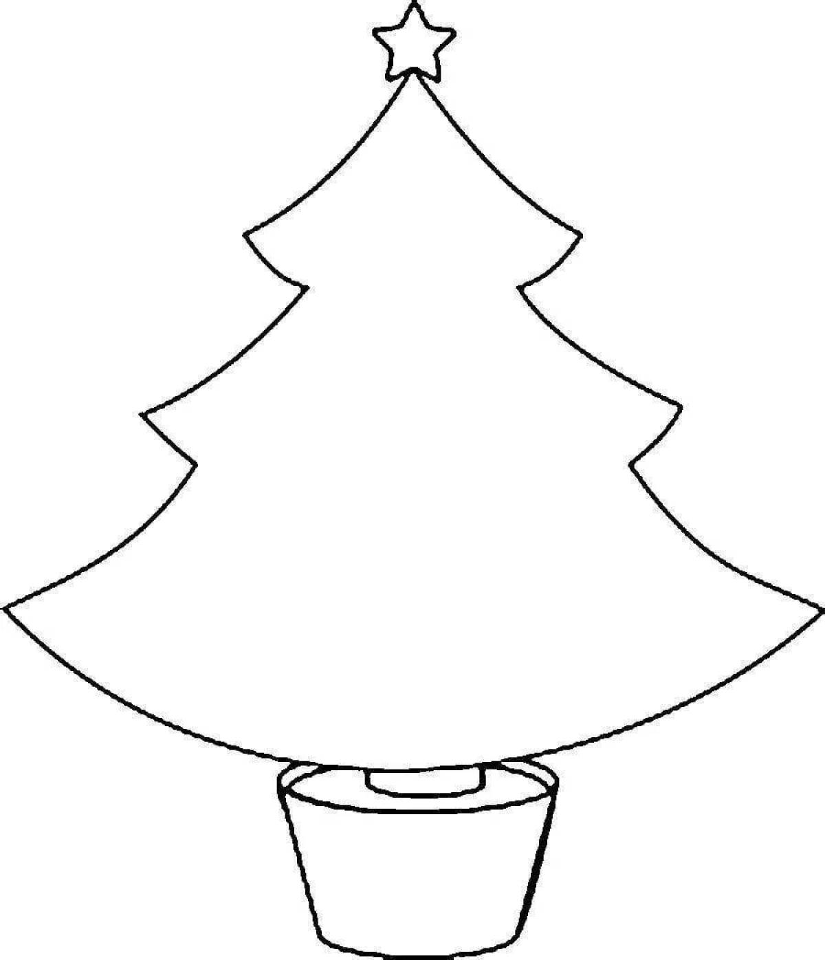 Playful coloring christmas tree template
