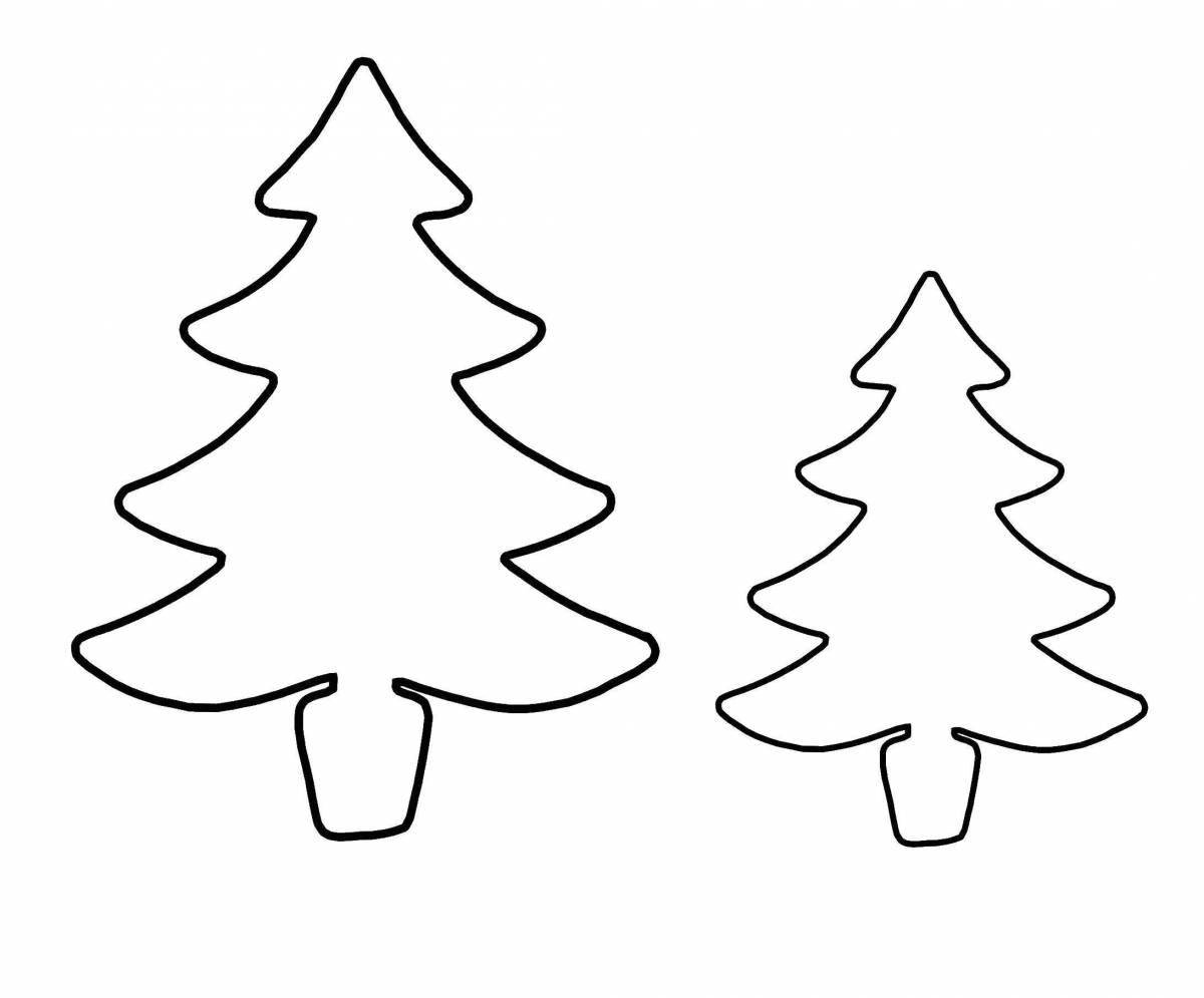Christmas tree template jolly coloring page