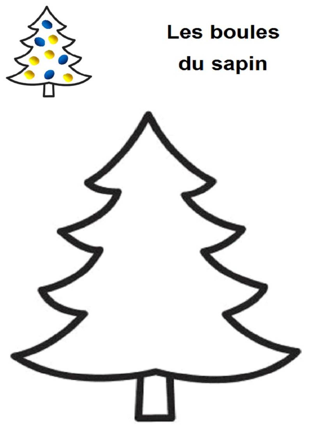 Sparkling coloring christmas tree template