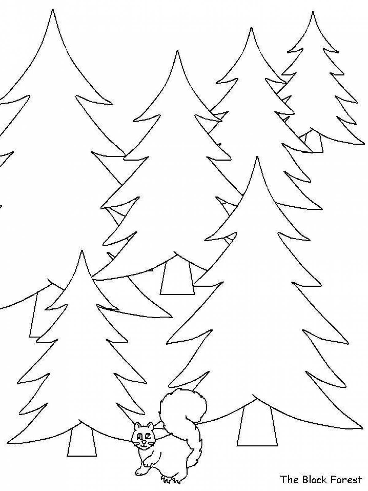 Awesome Christmas tree coloring template