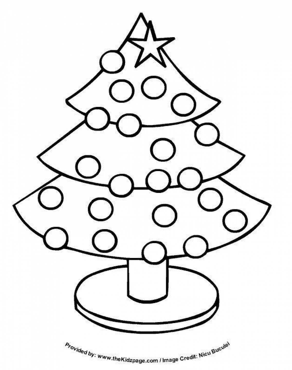 Шаблон рождественской елки grand coloring page