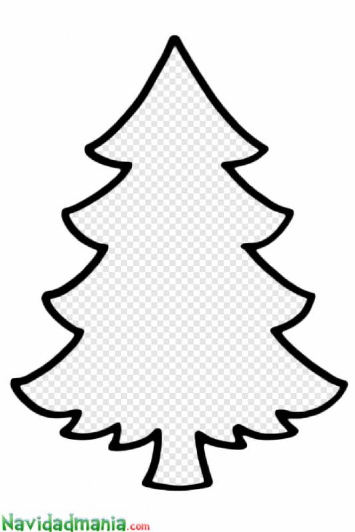 Elegant Christmas tree coloring template