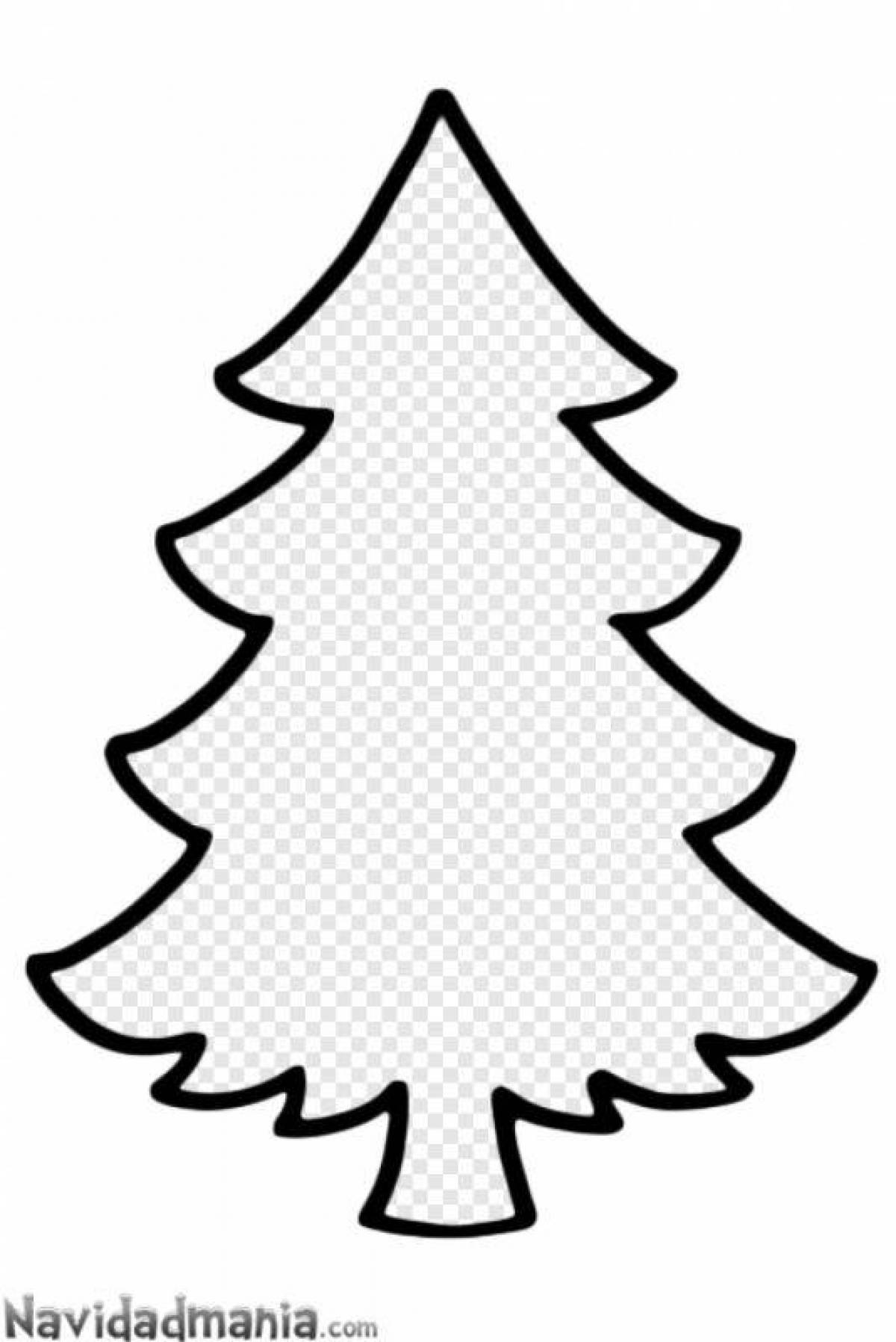 Гламурная раскраска шаблон рождественской елки
