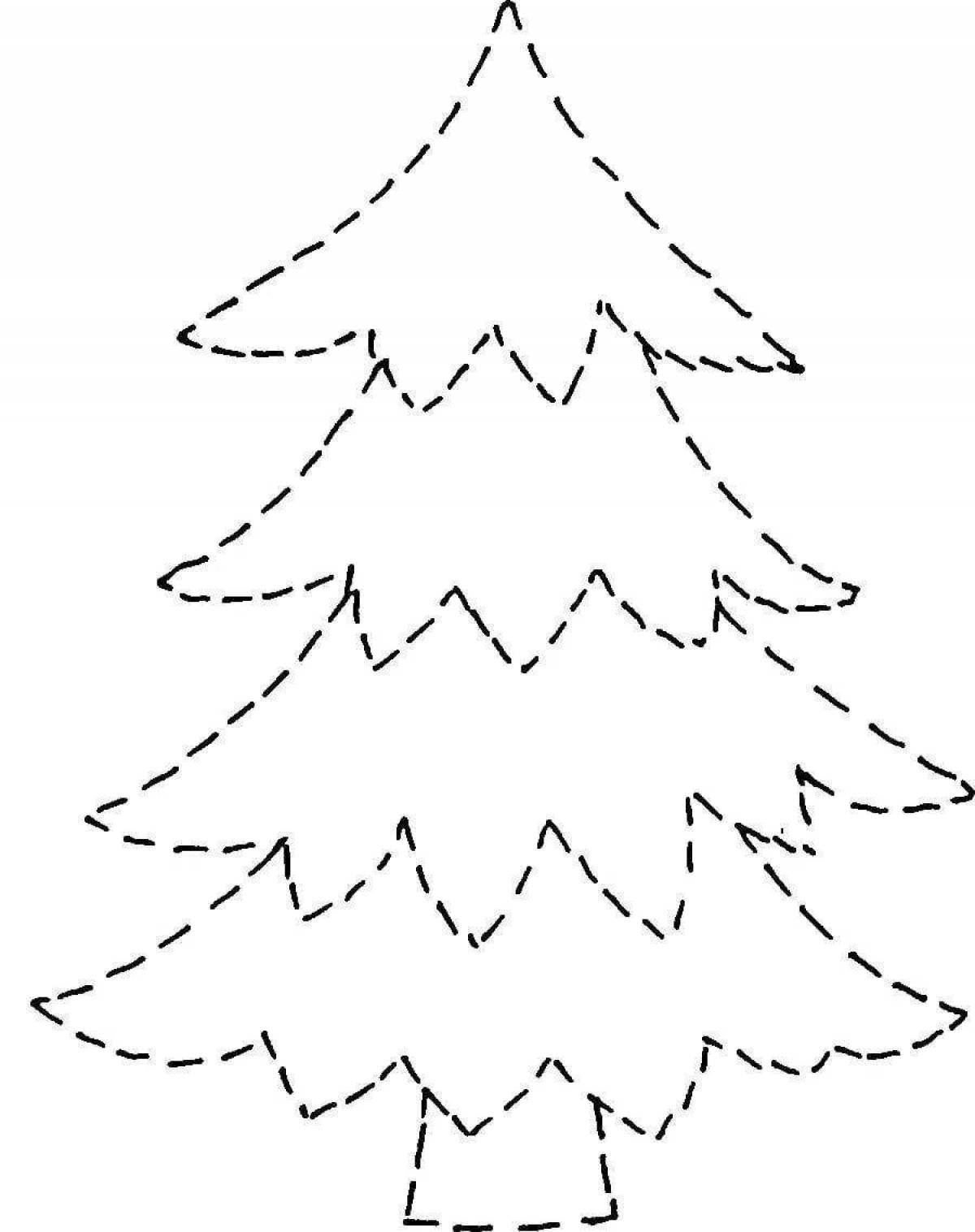 Glitter coloring christmas tree template