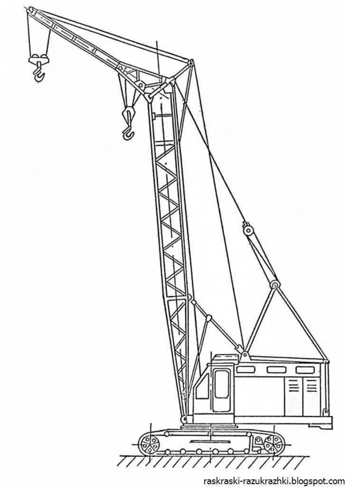 Tower crane grand coloring page