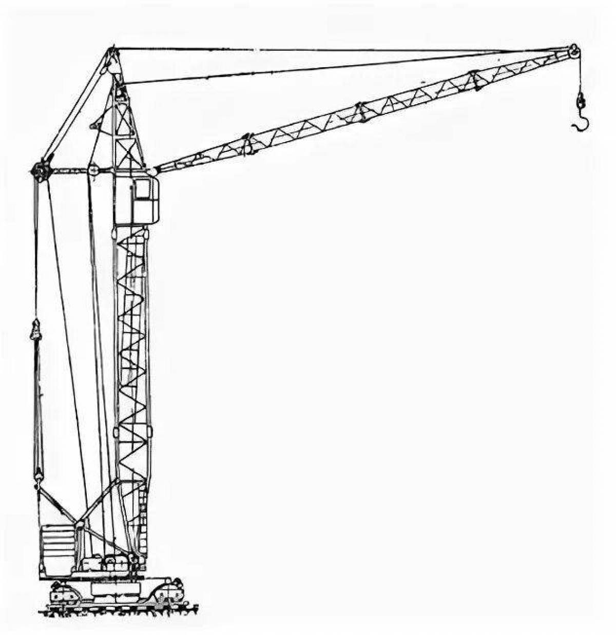 Glorious tower crane coloring page