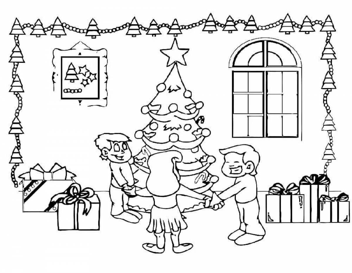 Live New Year Celebration Coloring Page