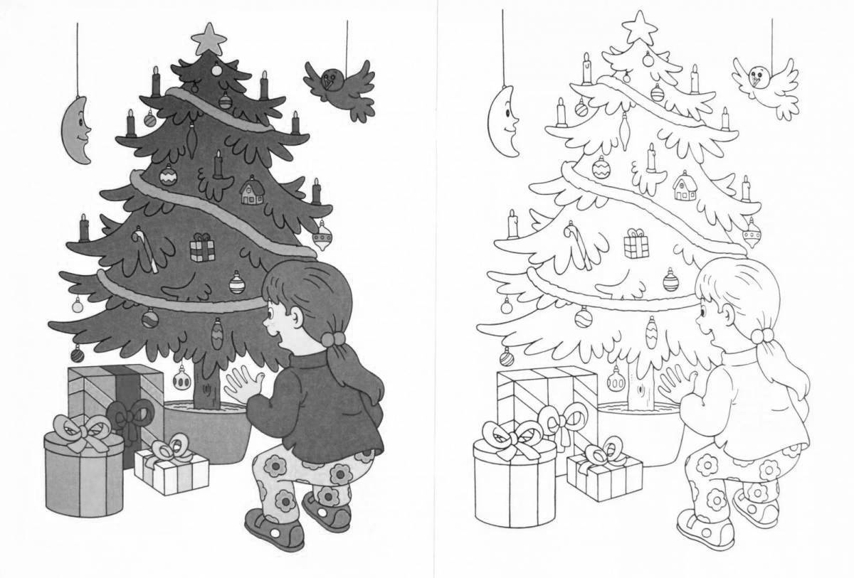 Glowing Christmas Coloring Page