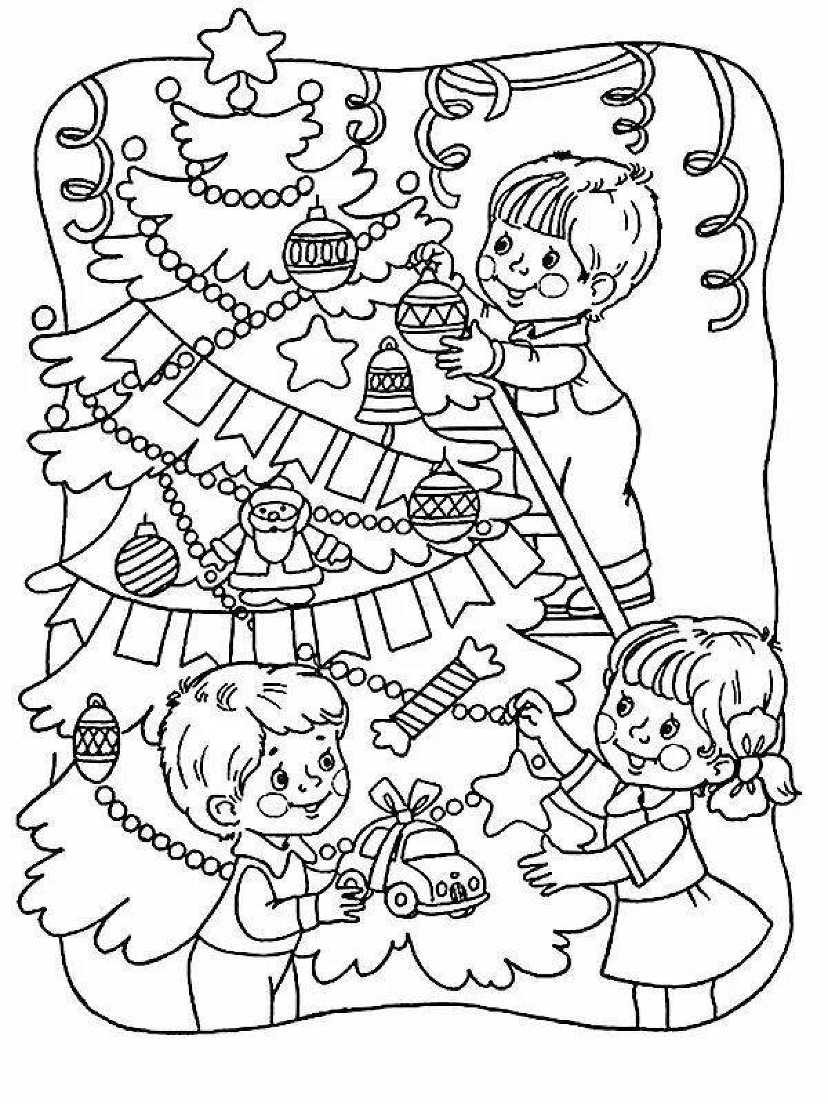 New Year Celebration Coloring Page