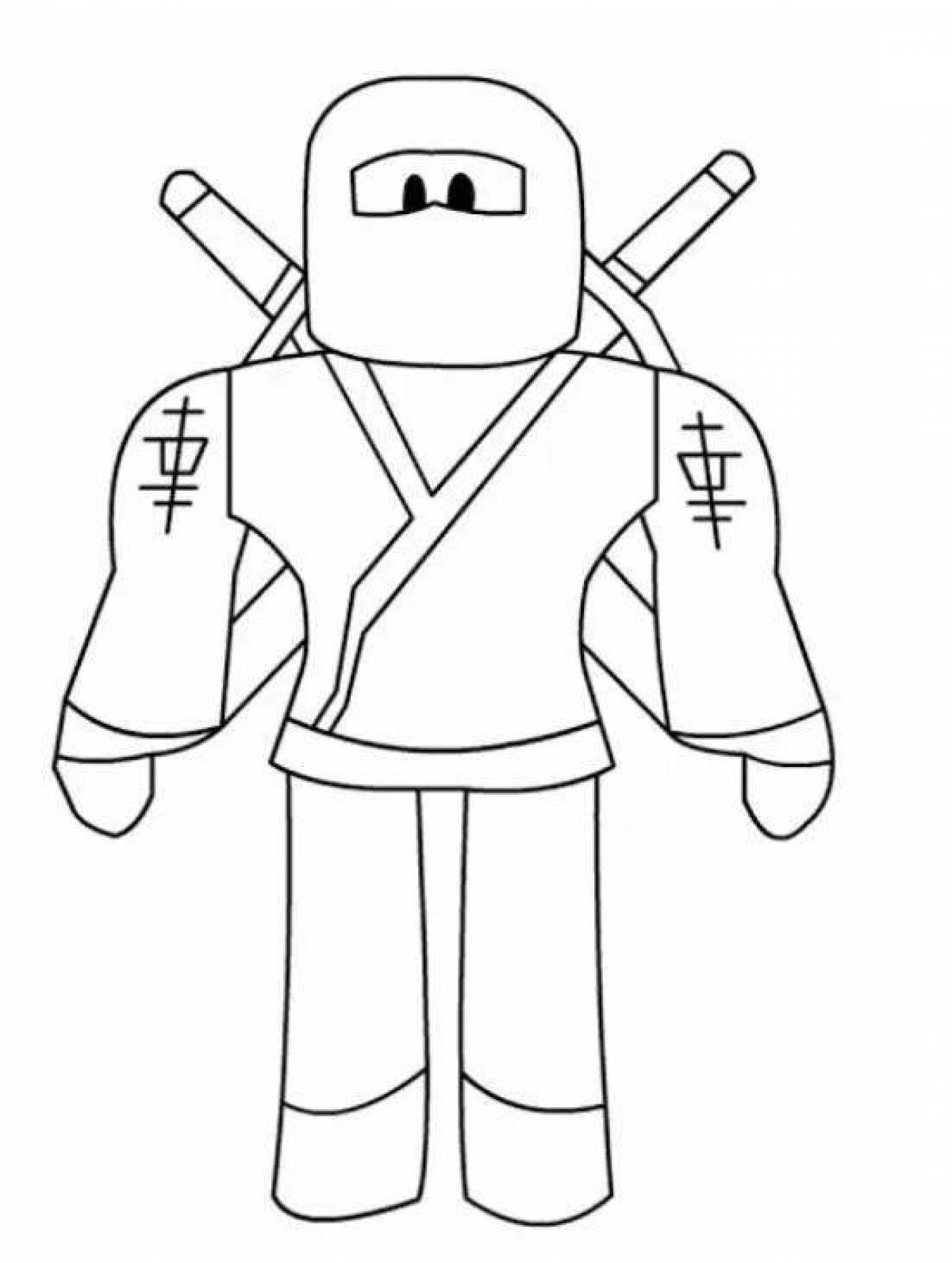 Playful roblox men coloring page