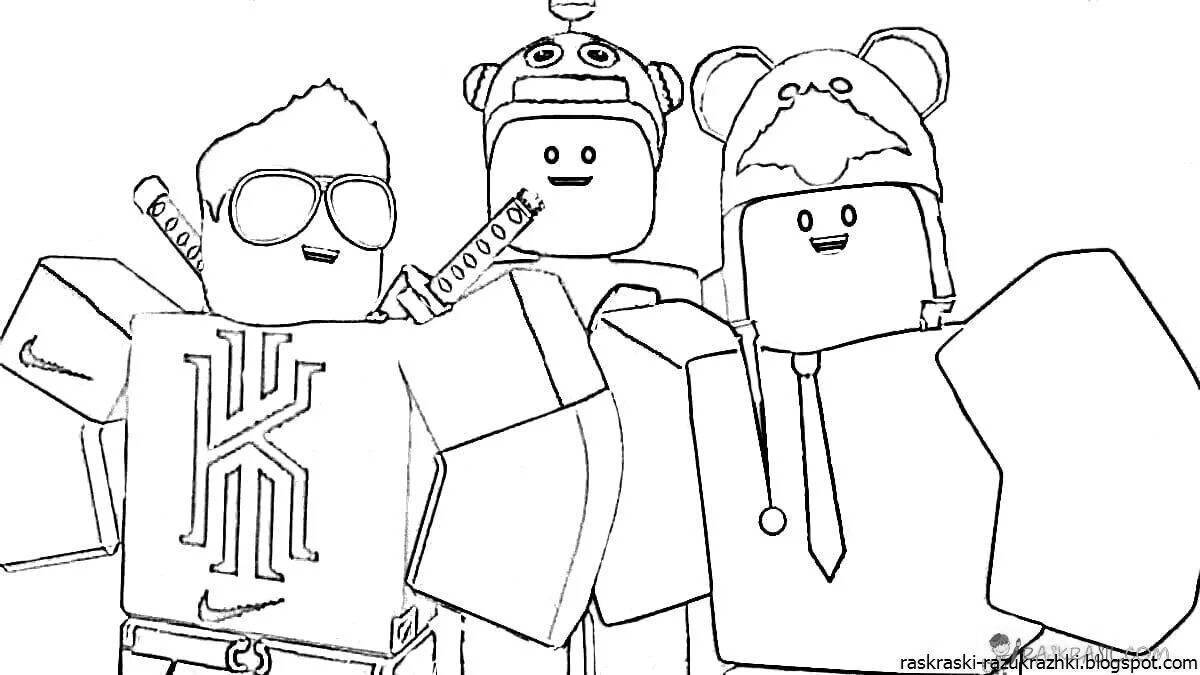 Furiously color roblox men coloring page