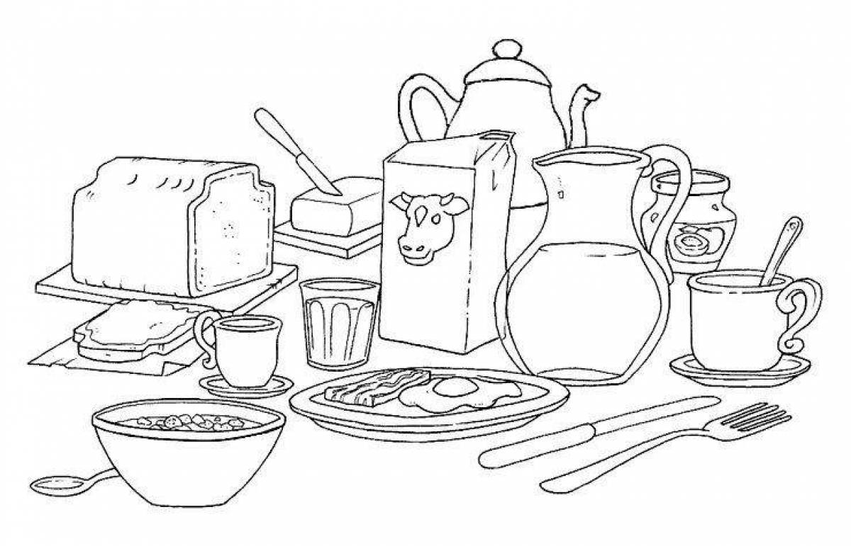 Coloring book nice dishes