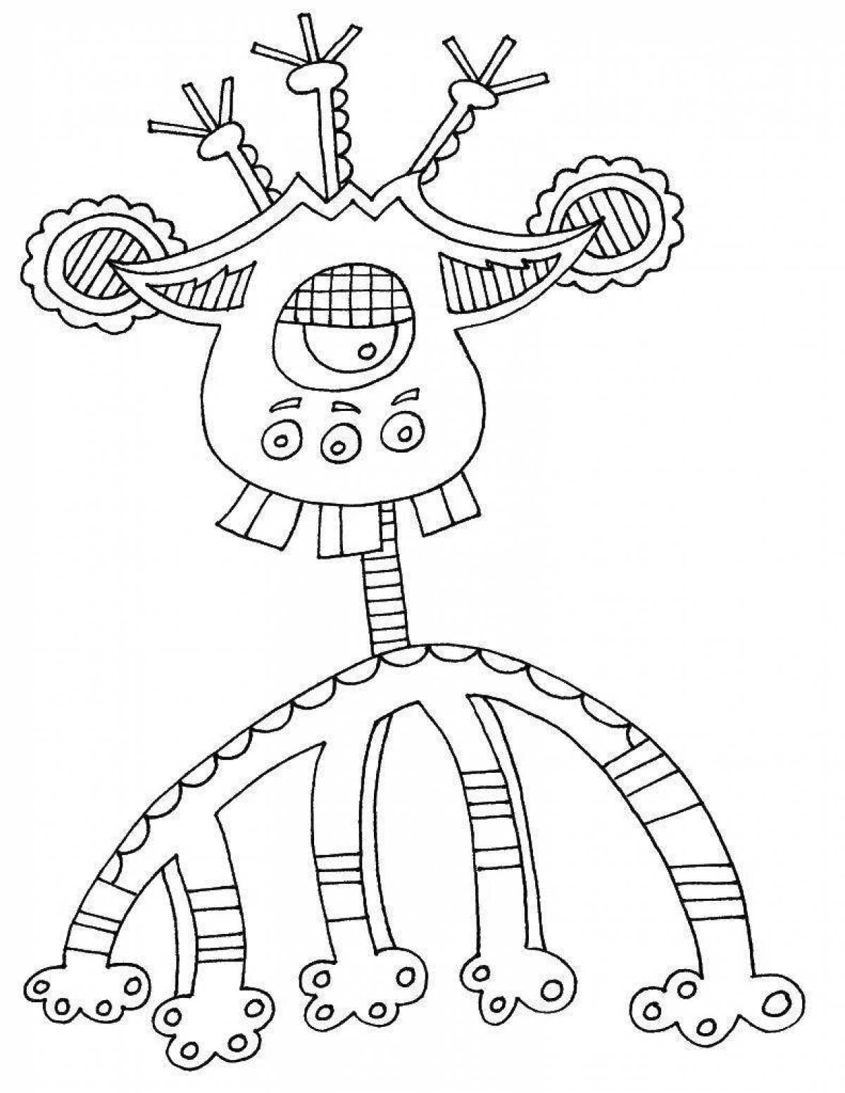 Creative alien coloring pages for kids