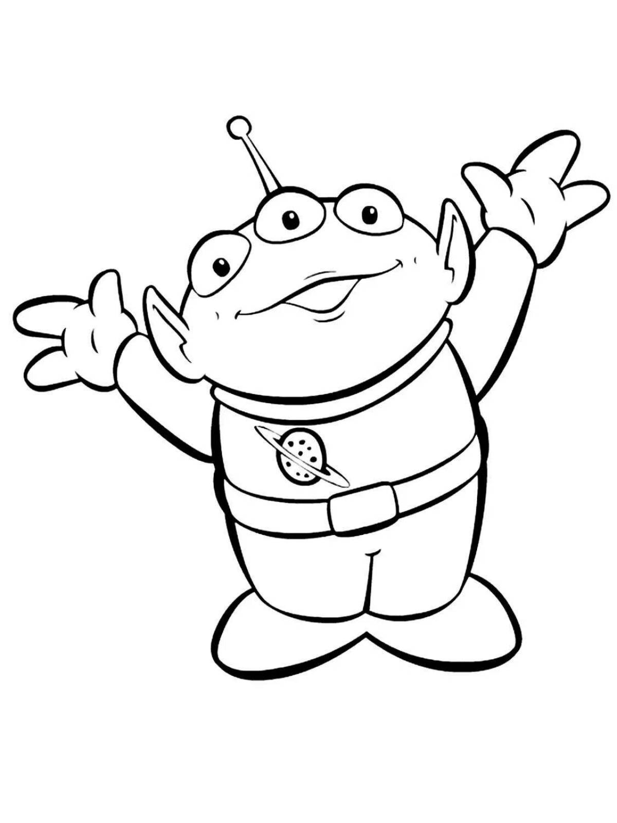 Color-party aliens coloring page for children