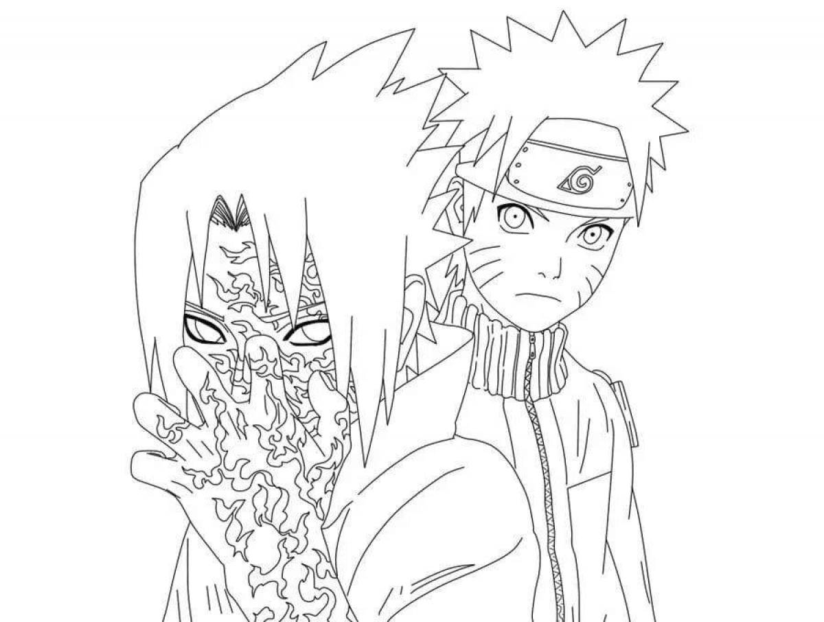 Naruto and Sasuke coloring pages
