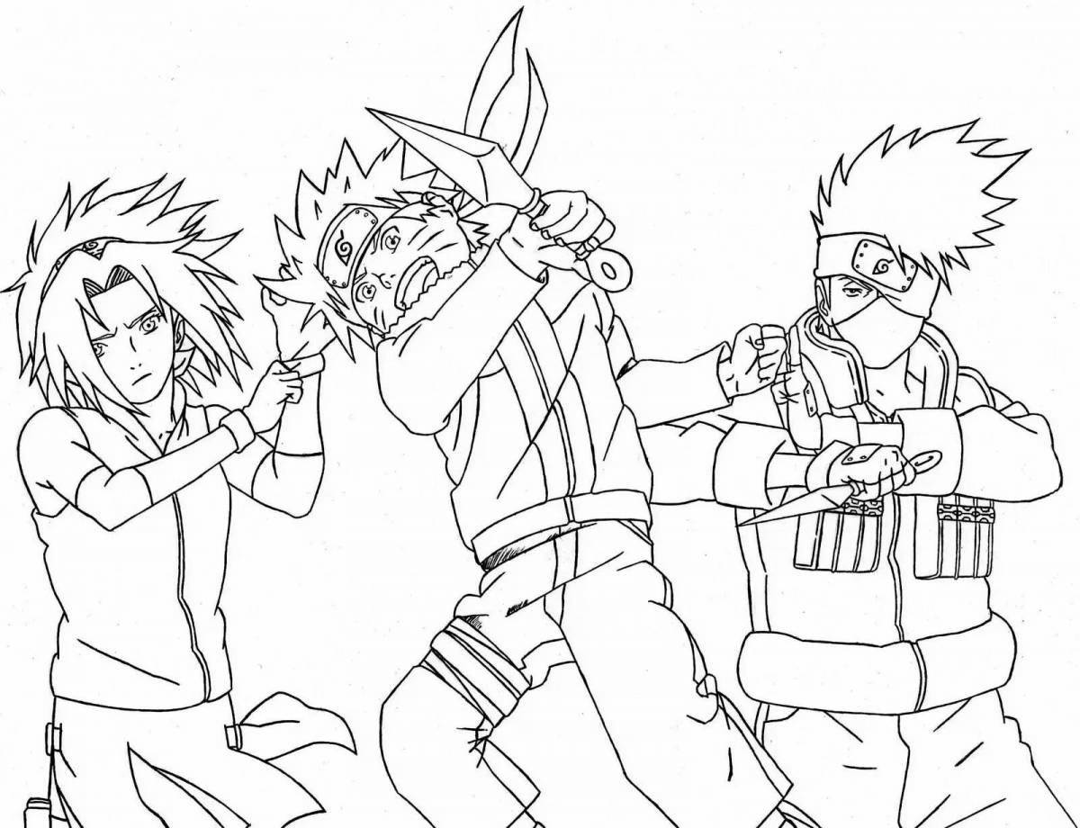 Naruto and Sasuke coloring pages