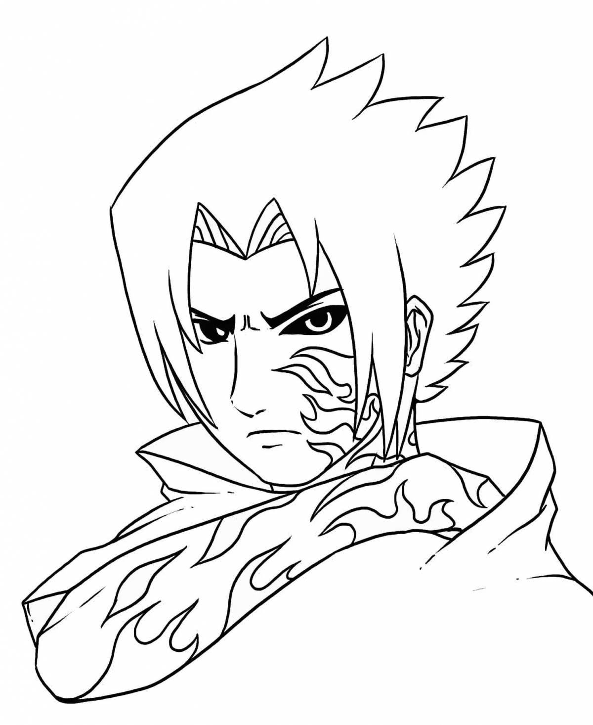 Colorfully colored naruto and sasuke coloring pages