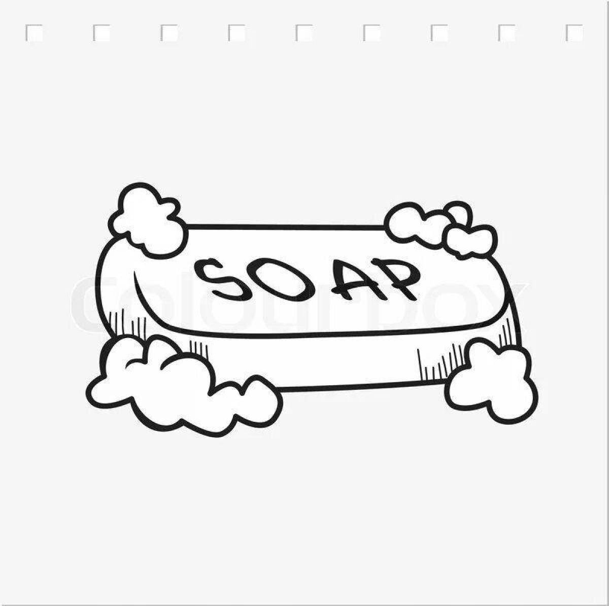 Exciting soap coloring page for little learners