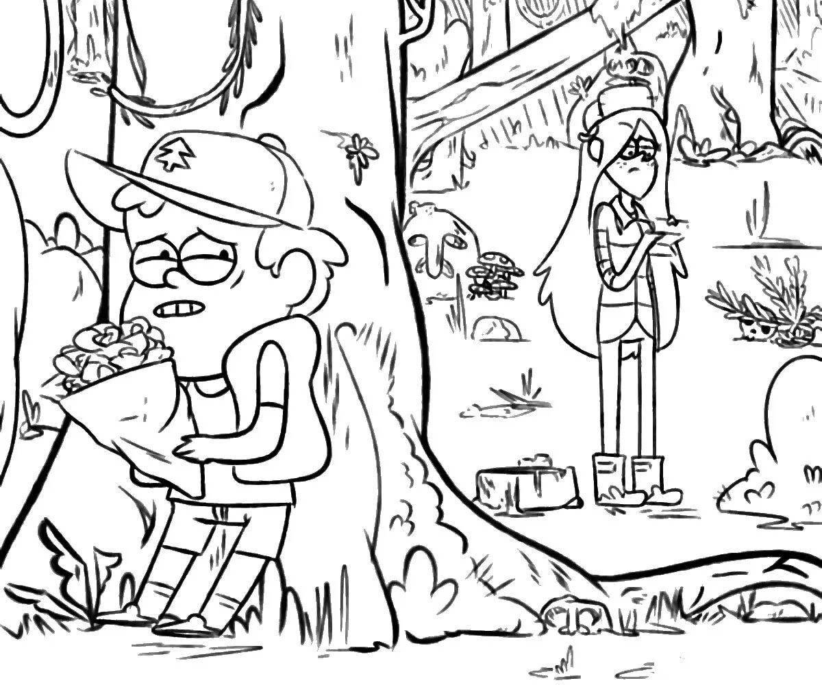Glowing Gravity Falls Wendy Coloring Book