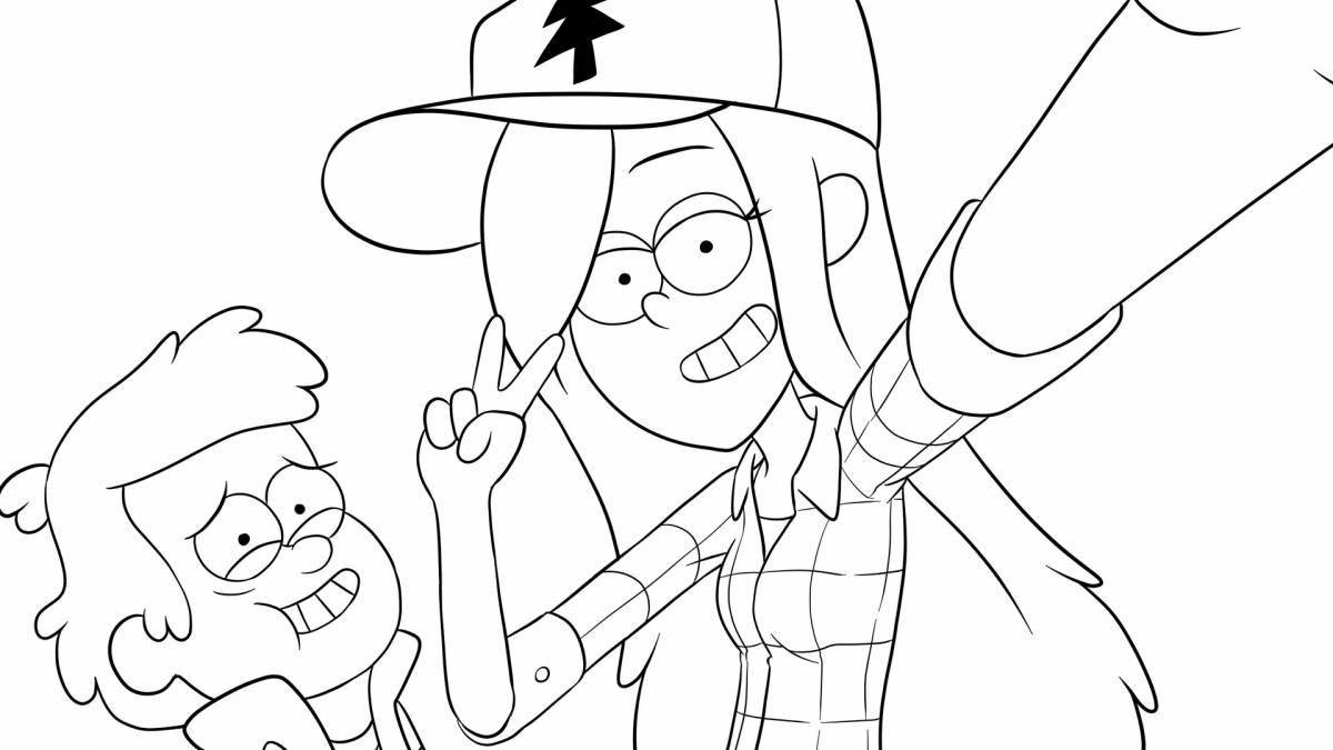 Wendy's Gravity Falls Glitter Coloring Page