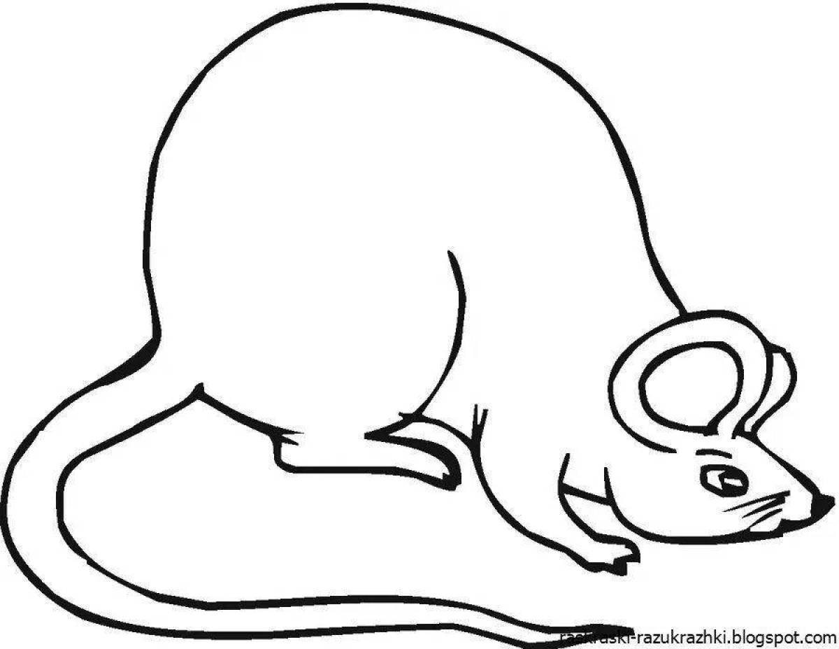Animated rat coloring page for kids