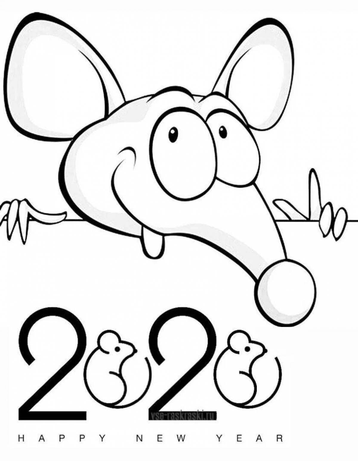Adorable rat coloring book for kids