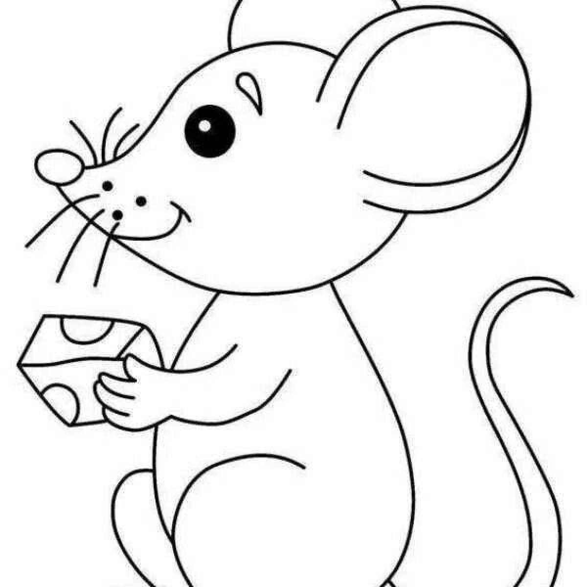 Сказочная крыса-раскраска для детей