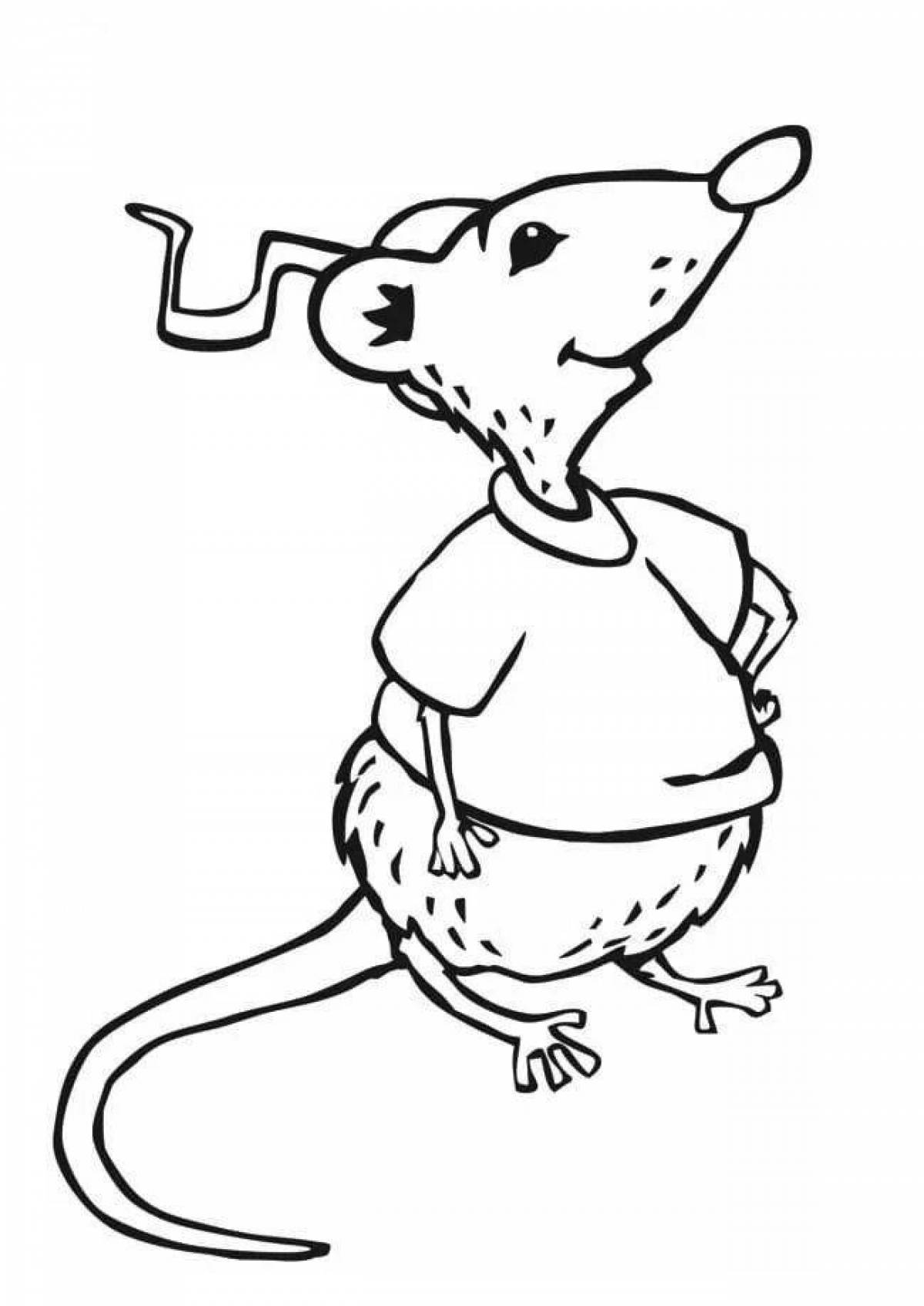 Красочная крыса раскраска для детей